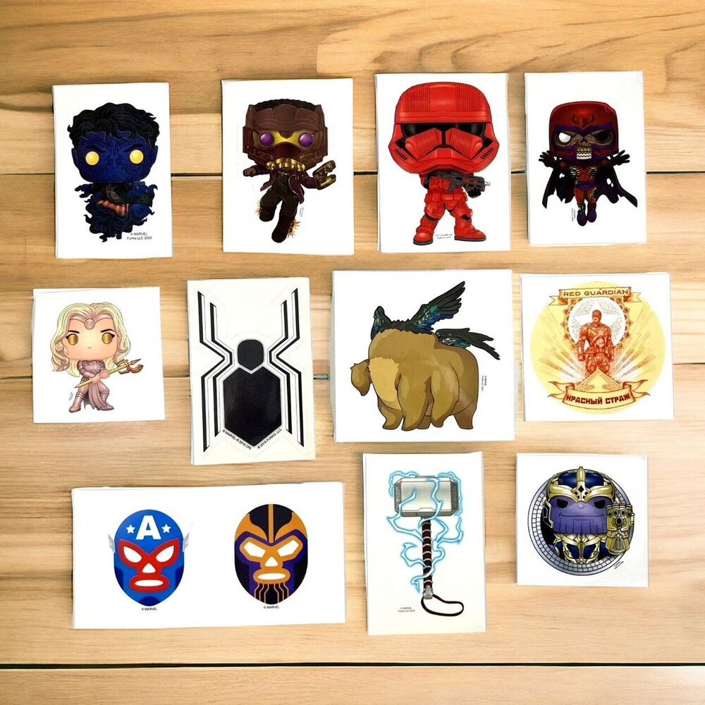 Funko POP! Marvel Decal Stickers Lot of 12 Star Wars Spiderman Thor X-Men Thanos